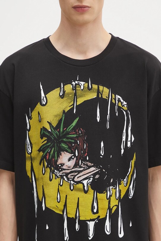Sky High Farm t-shirt bawełniany Eri czarny SHF07T032