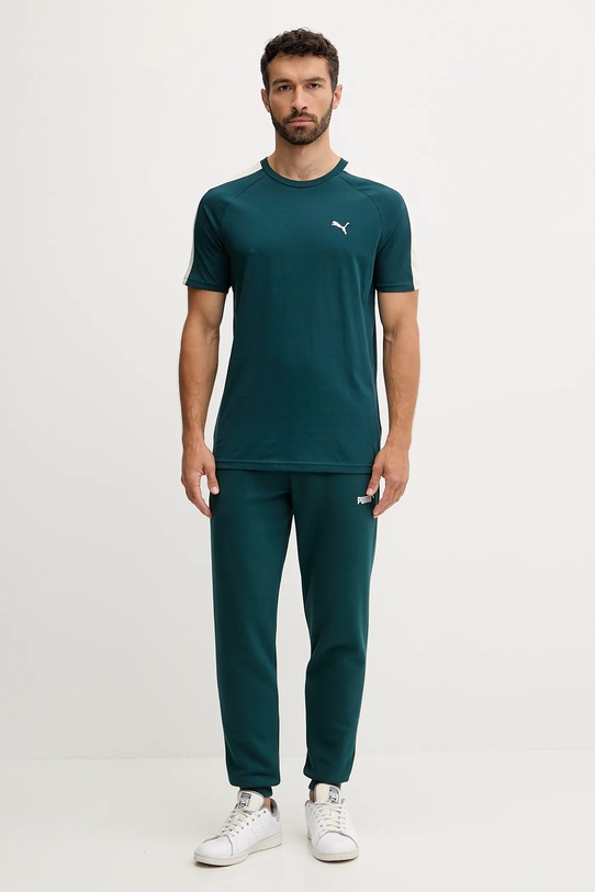 Βαμβακερό μπλουζάκι Puma 629592 πράσινο AW25