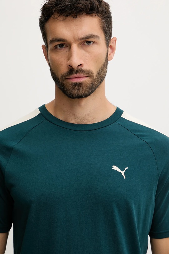 Βαμβακερό μπλουζάκι Puma πράσινο 629592