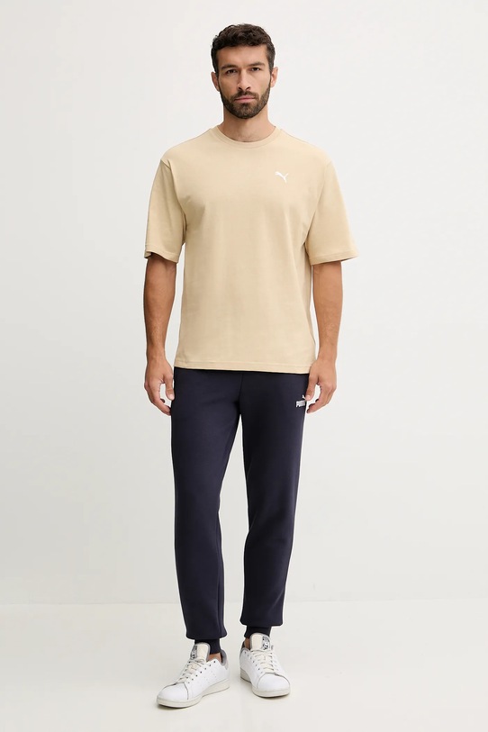 Памучна тениска Puma 629645 бежов AW25