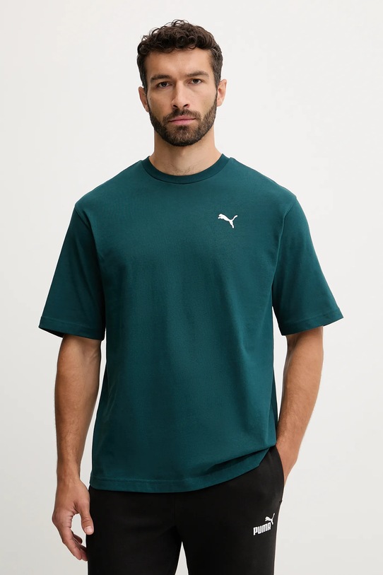 Puma pamut póló pamut zöld 629645