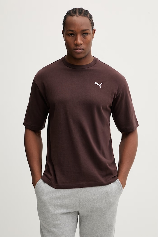 Bavlnené tričko Puma bavlna hnedá 629645