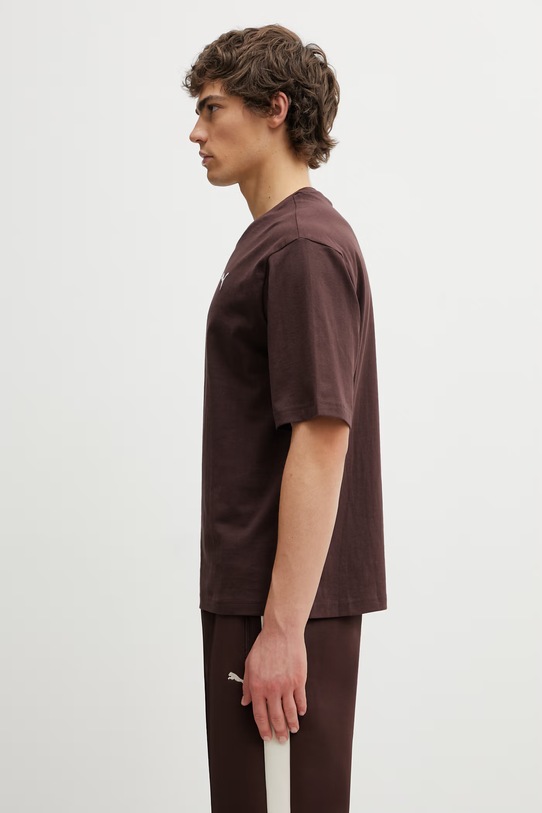 Pamučna majica Puma 629645 smeđa SS26