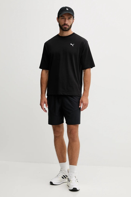 Puma t-shirt bawełniany 629645 czarny AW25