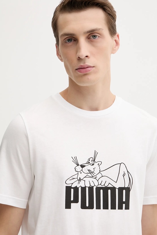 Bombažna kratka majica Puma bela 632087