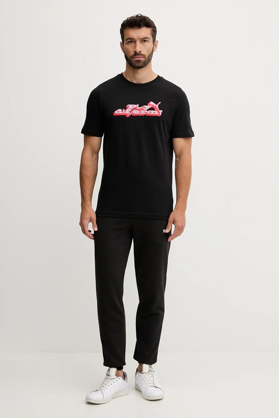 Памучна тениска Puma 632111 черен AW25