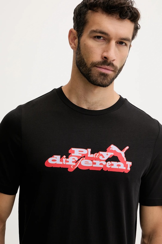 Памучна тениска Puma черен 632111
