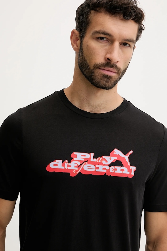 Puma t-shirt bawełniany czarny 632111