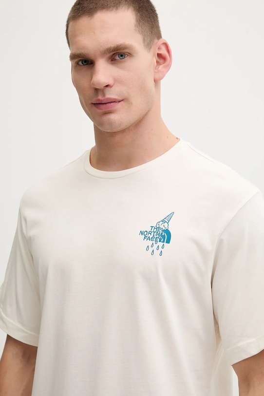 Odzież The North Face t-shirt bawełniany Powder Days NF0A8E4DQLI1 beżowy