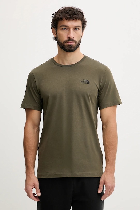 The North Face tricou din bumbac print verde NF0A8E3HFA41