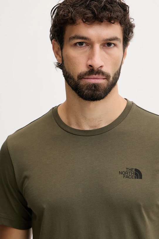 Βαμβακερό μπλουζάκι The North Face NF0A8E3HFA41 πράσινο