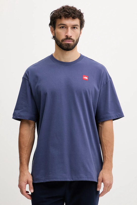 The North Face t-shirt bawełniany Redbox aplikacja niebieski NF0A8EG5BOT1