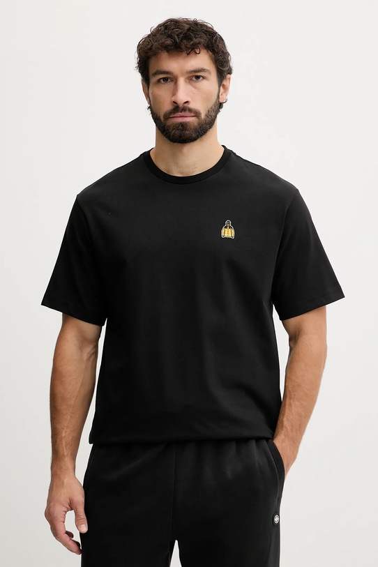 Βαμβακερό μπλουζάκι The North Face Icon Mountain απλικέ μαύρο NF0A8EU7JK31
