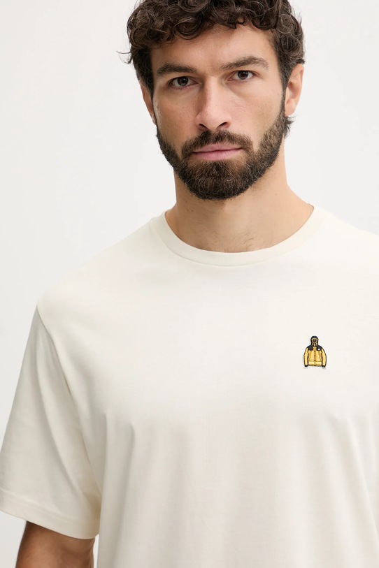 Βαμβακερό μπλουζάκι The North Face Icon Mountain μπεζ NF0A8EU7QLI1