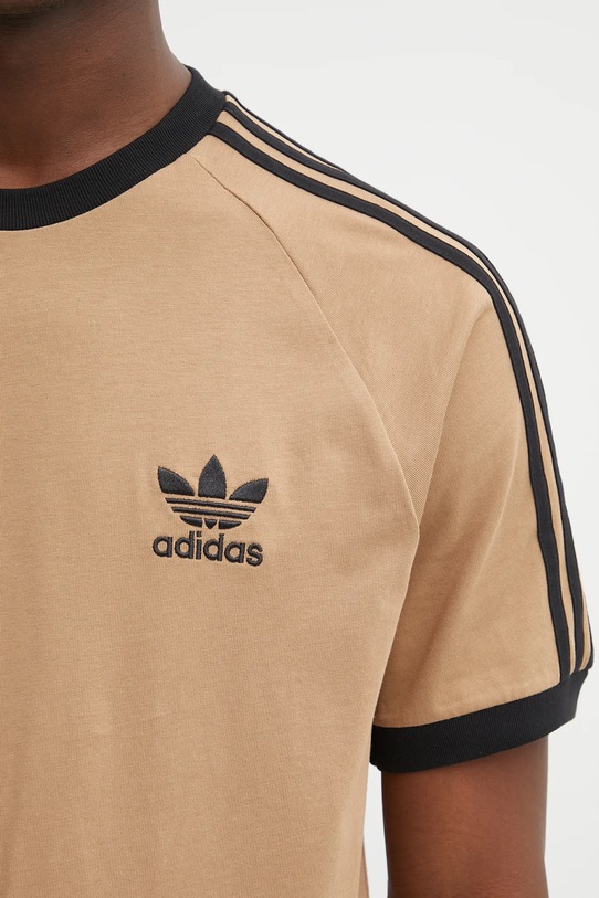 adidas Originals t-shirt in cotone 3-Stripes Tee beige JY1370