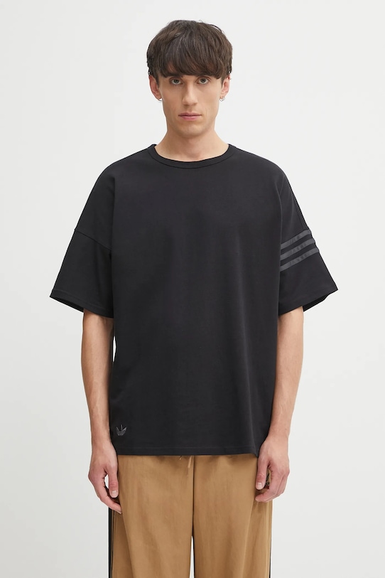 adidas Originals t-shirt in cotone Neu C Tee rilassato nero HZ3700