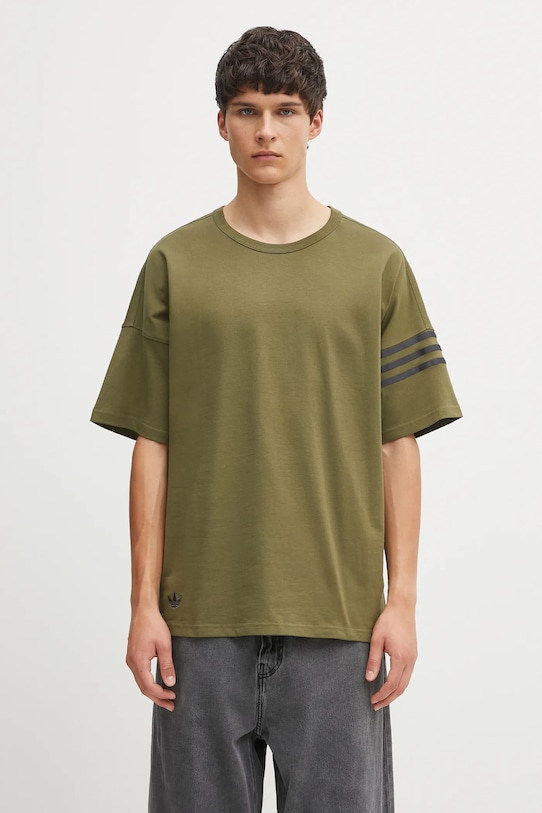 Хлопковая футболка adidas Originals Neu C Tee хлопок зелёный HZ3697