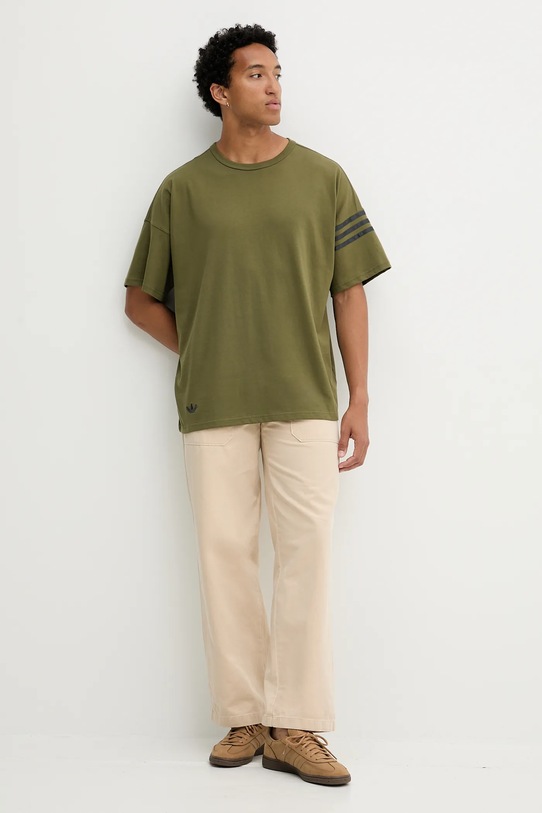 adidas Originals cotton t-shirt Neu C Tee HZ3697 green AW25