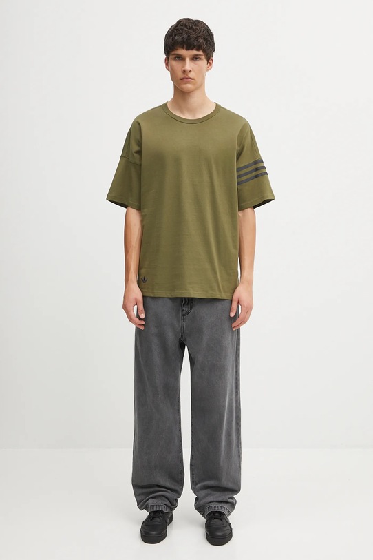 Хлопковая футболка adidas Originals Neu C Tee HZ3697 зелёный