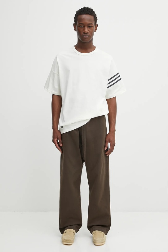 Βαμβακερό μπλουζάκι adidas Originals Neu C Tee HZ3698 μπεζ