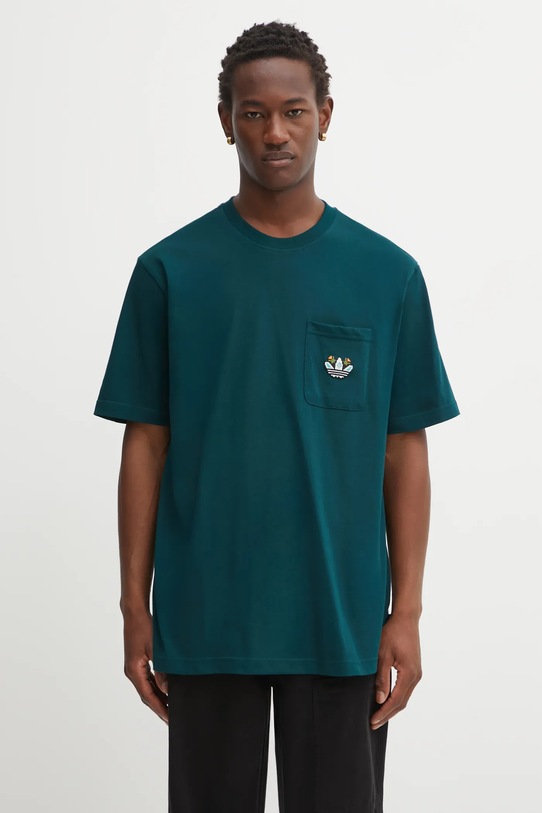 Памучна тениска adidas Originals Mg Lo Ss T свободна зелен JY2990