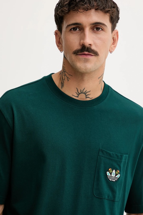 adidas Originals t-shirt bawełniany Mg Lo Ss T zielony JY2990