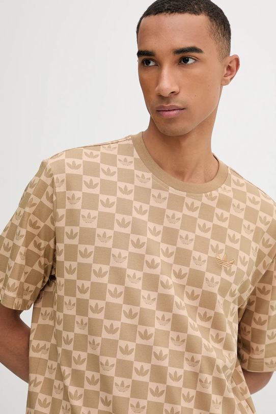 adidas Originals t-shirt bawełniany Mg Lo Ss T beżowy JY2970