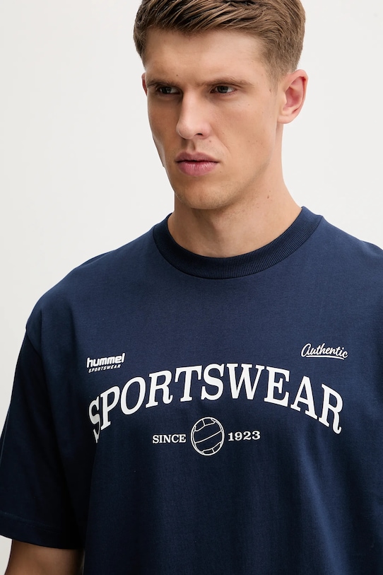 Hummel t-shirt bawełniany niebieski 229841