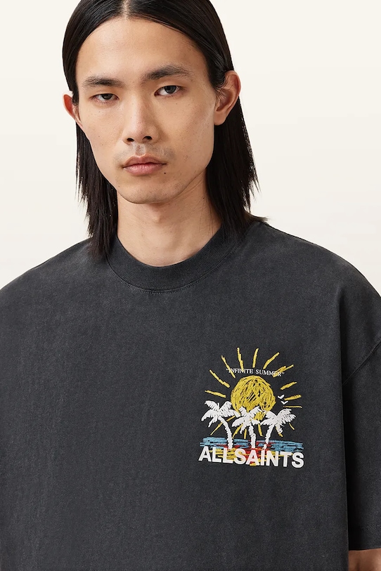 AllSaints t-shirt COVE czarny M061PC