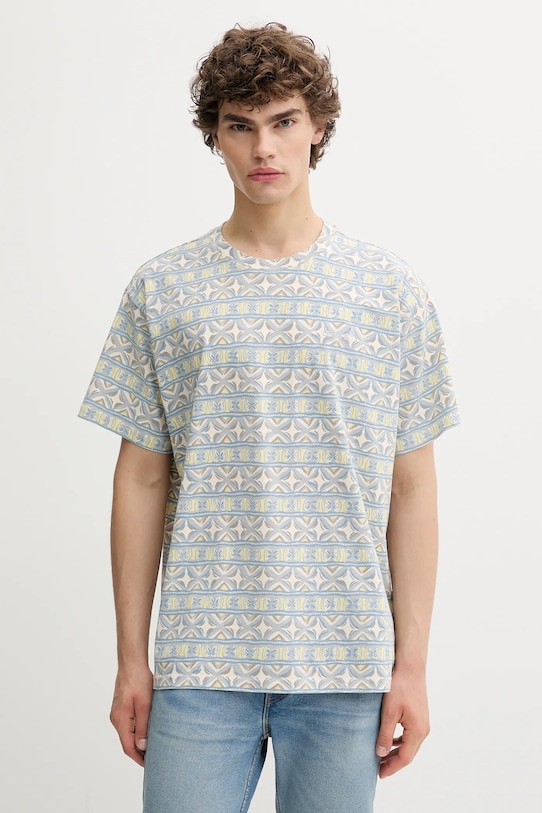 Bavlněné tričko Levi's kulatý šedá A0637.0107