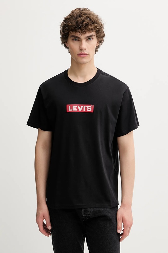 Levi's t-shirt bawełniany nadruk czarny A2082.0205