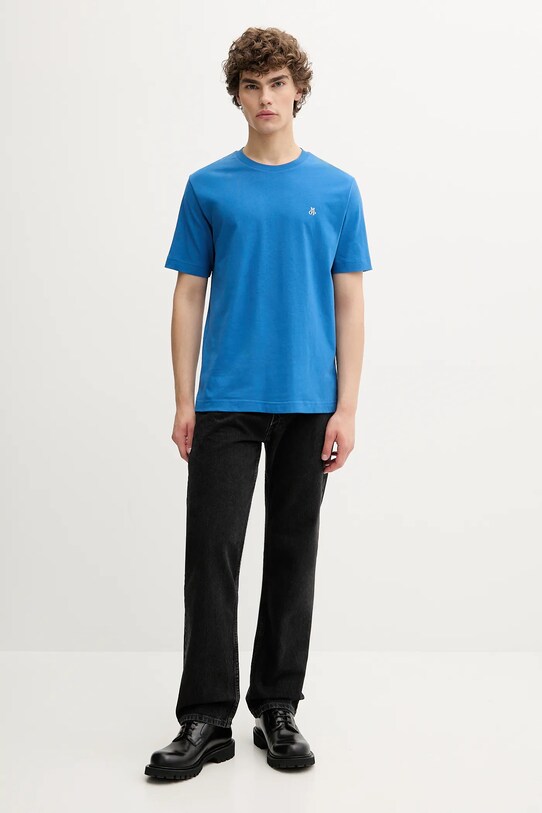 Marc O'Polo t-shirt bawełniany 526201251054 niebieski AW25