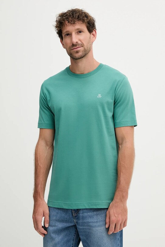 Bavlněné tričko Marc O'Polo hladký tyrkysová 526201251054