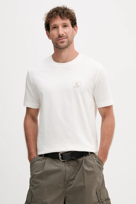 Marc O'Polo t-shirt bawełniany bawełna beżowy 526201251128