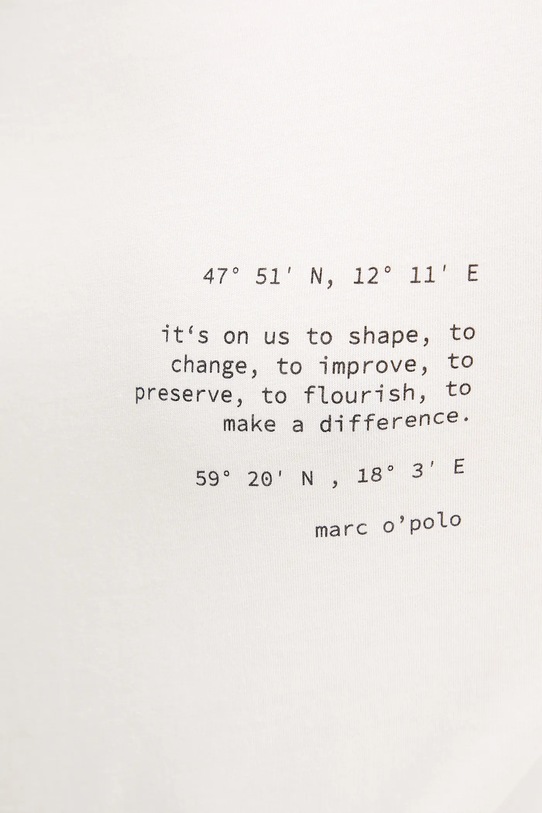 Bavlněné tričko Marc O'Polo 526201251138 béžová