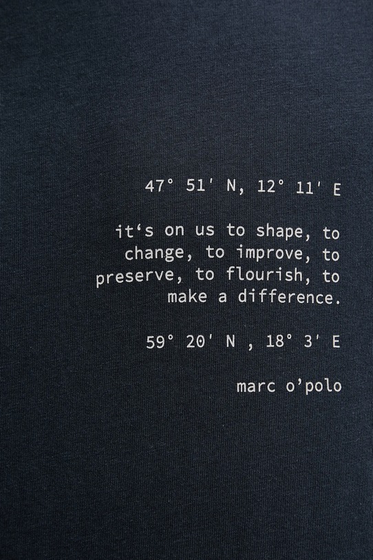 Bavlněné tričko Marc O'Polo 526201251138 námořnická modř