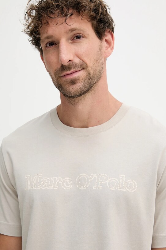 Βαμβακερό μπλουζάκι Marc O'Polo μπεζ 526201251154