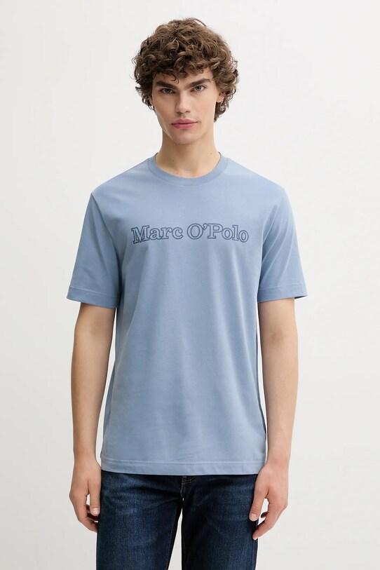 Marc O'Polo t-shirt bawełniany nadruk niebieski 526201251154