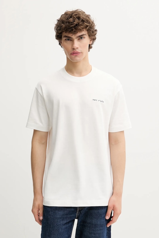Oblečení Bavlněné tričko Marc O'Polo 526206451158 béžová