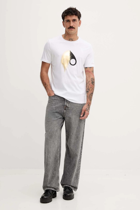 MOOSE KNUCKLES t-shirt in cotone Augstine M34MT705G bianco AW25