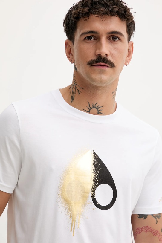 MOOSE KNUCKLES t-shirt in cotone Augstine bianco M34MT705G