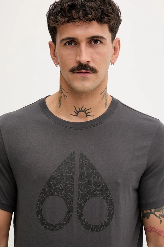 MOOSE KNUCKLES t-shirt in cotone Chamblee grigio M35MT751