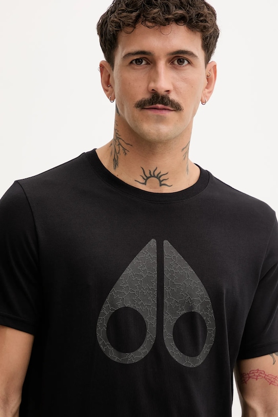 Βαμβακερό μπλουζάκι MOOSE KNUCKLES Chamblee μαύρο M35MT751