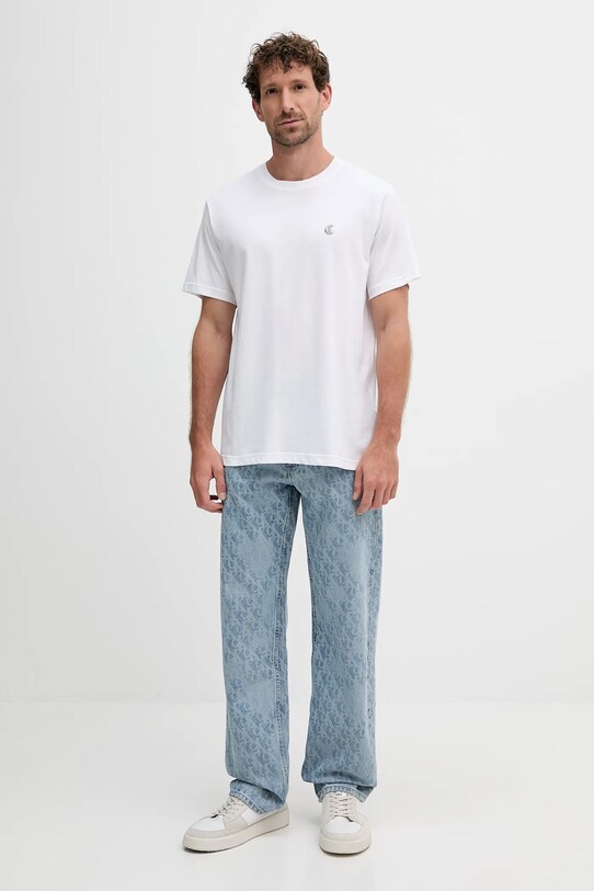 Just Cavalli t-shirt bawełniany 79OAHT06.CJ500 biały AW25