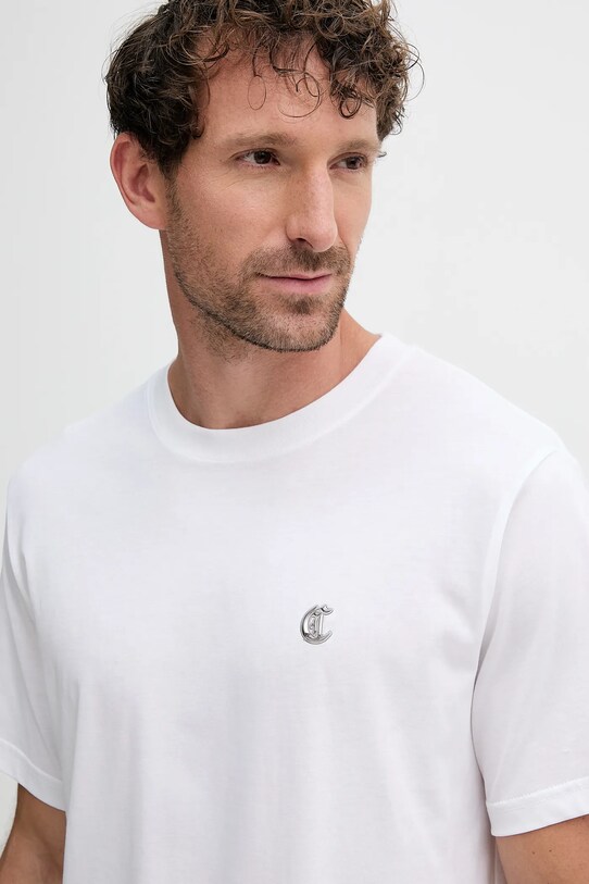 Just Cavalli t-shirt bawełniany biały 79OAHT06.CJ500