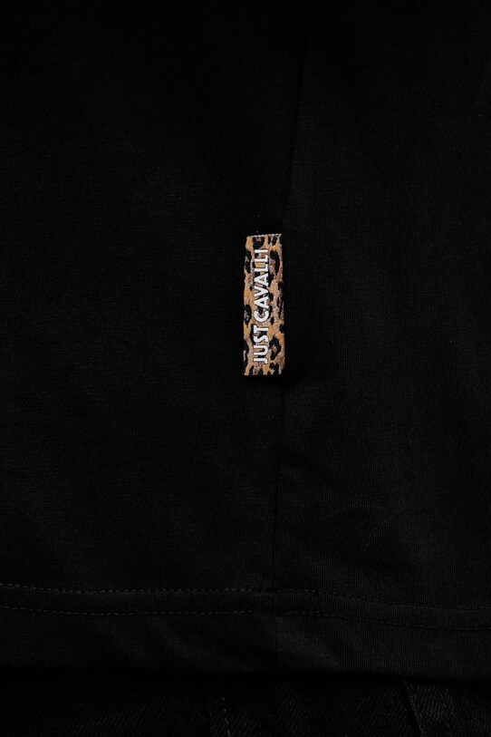Хлопковая футболка Just Cavalli 79OAHT06.CJ500 чёрный