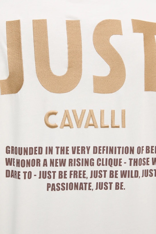 Pamučna majica Just Cavalli 79OAHT17.CJ518 bež