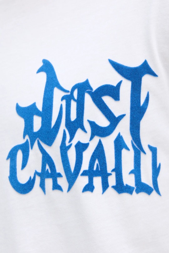 Bombažna kratka majica Just Cavalli 79OAHE13.CJ110 bela