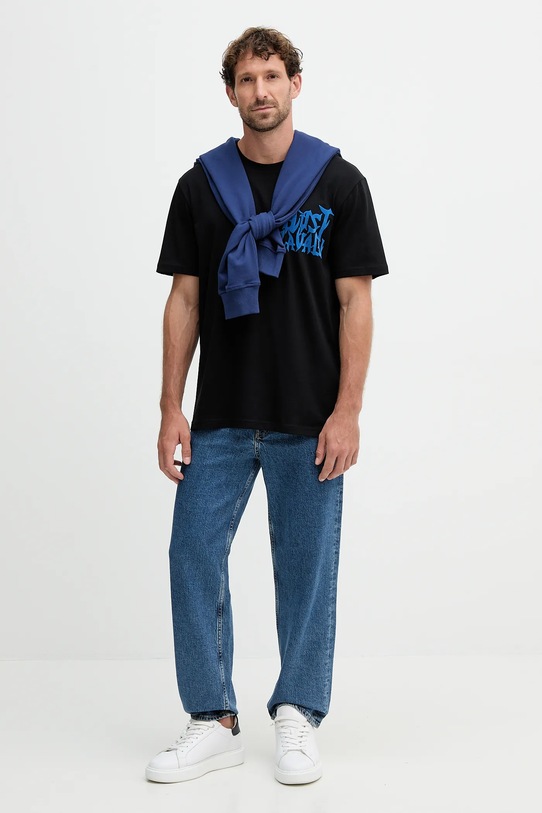 Bavlněné tričko Just Cavalli 79OAHE13.CJ110 černá AW25