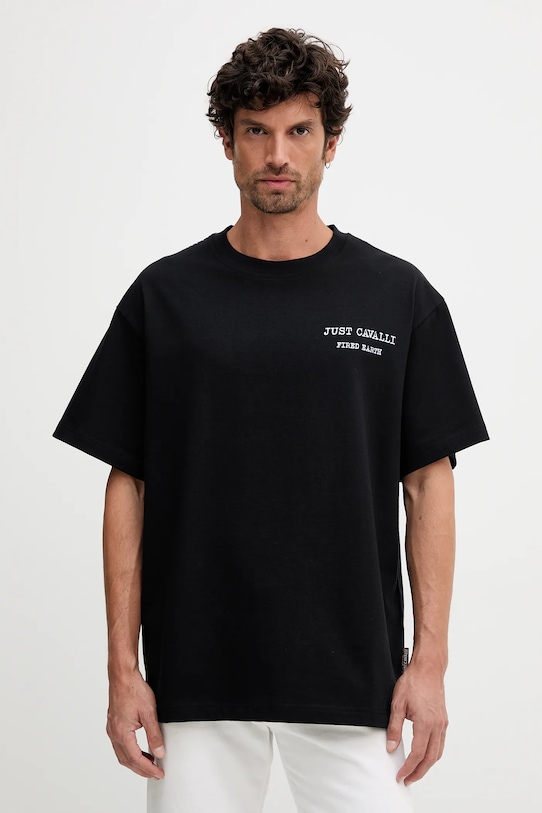 Îmbrăcăminte Just Cavalli tricou din bumbac 79OAHE14.CJ118 negru